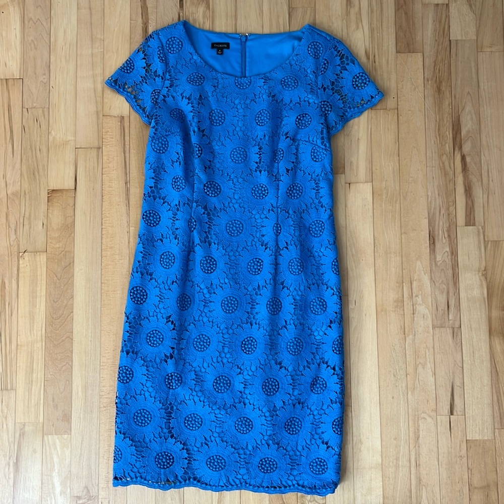 Talbots Sunflower Lace Sheath Size 8